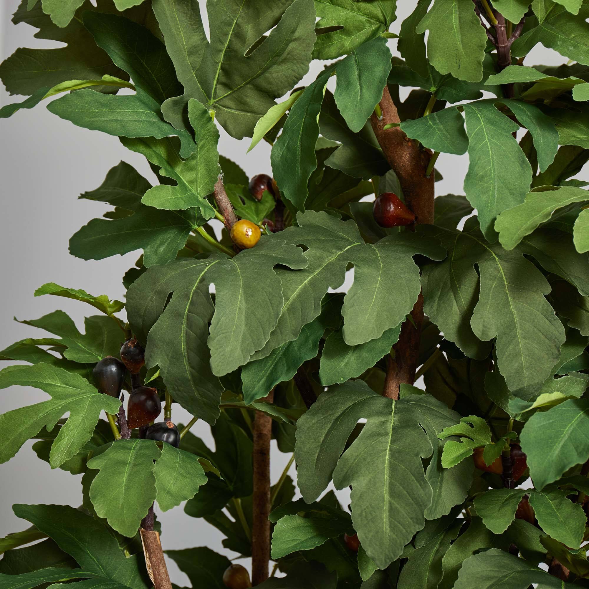 7.5ft. Fig Artificial Tree in Ribbed Metal Planter